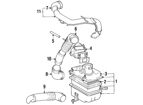 1984 Toyota Pickup Air Cleaner Filter Element Sub-Assembly Diagram for 17801-54030