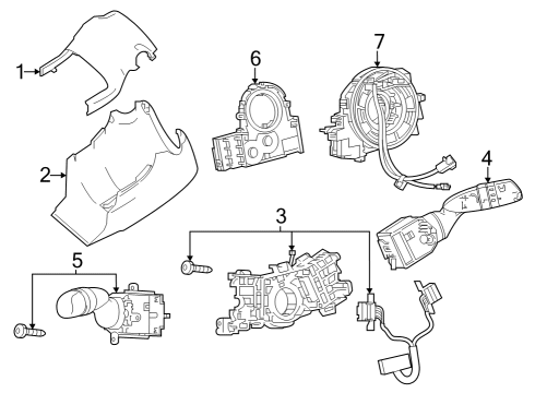 2023 Toyota GR Corolla Shroud, Switches & Levers Diagram