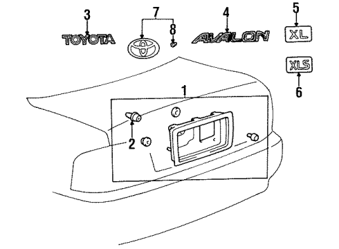 1997 Toyota Avalon Exterior Trim - Trunk Lid Diagram