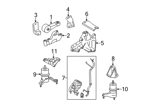 2008 Toyota Camry Engine & Trans Mounting Diagram 3 - Thumbnail