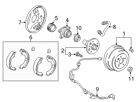 1998 Toyota RAV4 Rear Axle Bearing And Hub Assembly, Left Diagram for 42450-42010