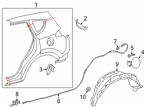 2017 Toyota RAV4 Fuel Door Diagram