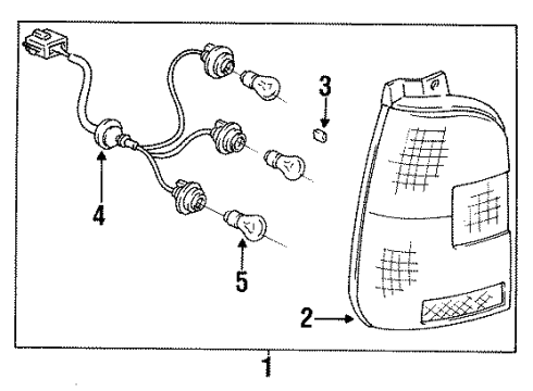 1995 Toyota Corolla Cord,Rear Combination Diagram for 81555-13340