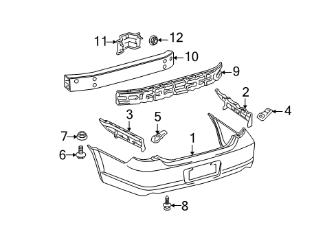 2009 Toyota Avalon Rear Bumper Diagram