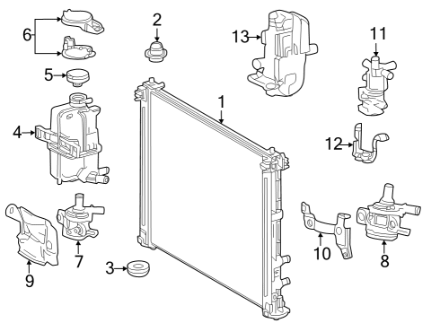 2023 Toyota bZ4X Radiator & Components Diagram