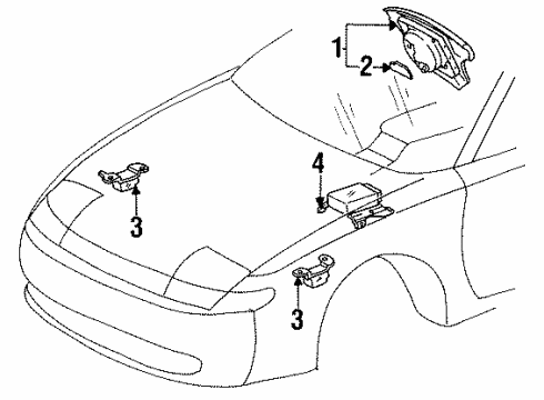 1990 Toyota Celica Air Bag Components Diagram