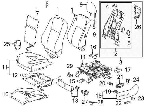 2017 Toyota Highlander Front Seat Cushion Cover, Left(For Separate Type) Diagram for 71072-0E500-C2