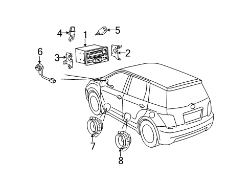 2004 Scion xA Speaker Assembly, Front Diagram for 86160-52120