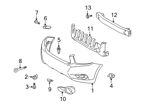 2009 Toyota Highlander Front Bumper Diagram 2 - Thumbnail