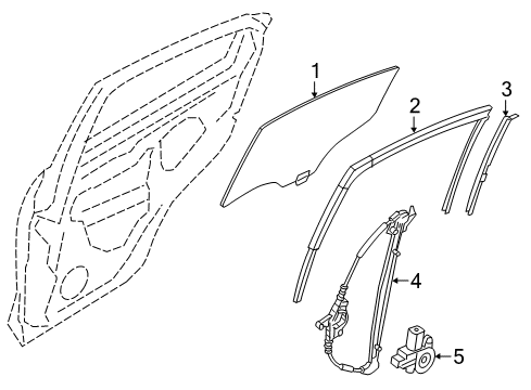 2017 Toyota Yaris iA Rear Door - Glass & Hardware Diagram