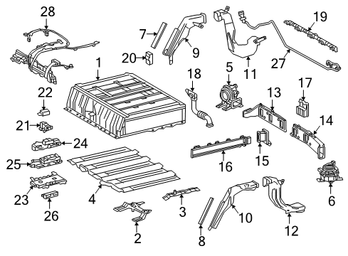 2021 Toyota Prius Prime Duct, Hv Battery Int Diagram for G92D2-47060