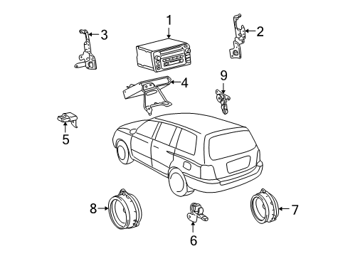 2002 Toyota Highlander Speaker Assembly, Front Diagram for 86160-0W110