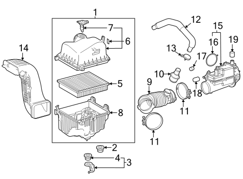 2023 Toyota Highlander Support, Air Cleaner Diagram for 17769-25020