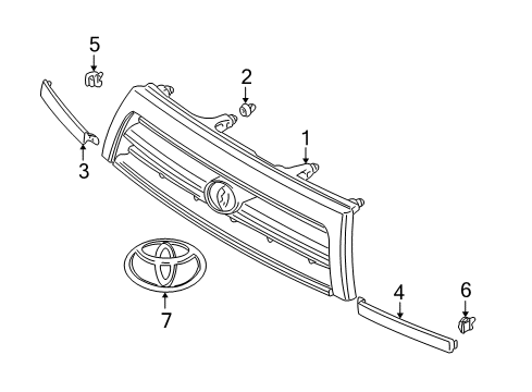 2001 Toyota 4Runner Grille & Components Diagram