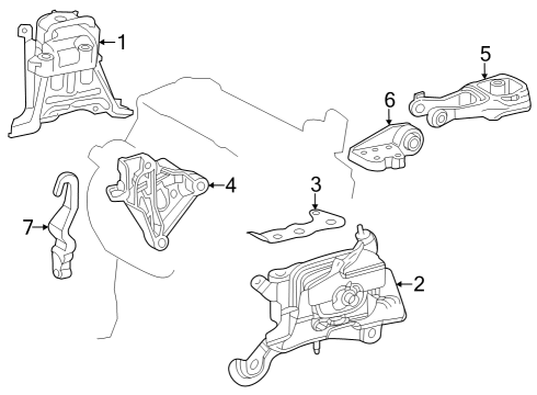 2023 Toyota Corolla Cross ROD, ENGINE MOVING C Diagram for 12363-F2090