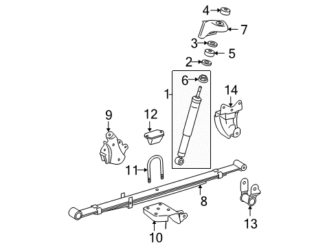 2008 Toyota Tacoma Shock Absorber Assembly Rear Right Diagram for 48530-09E40