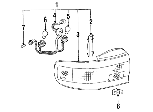 1994 Toyota Camry Tail Lamps Diagram 2 - Thumbnail