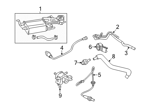 2009 Toyota Matrix Canister Assy, Charcoal Diagram for 77740-02190