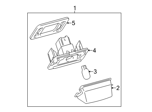 2015 Toyota Camry License Lamp Bulb Packing, Passenger Side Diagram for 81272-06031