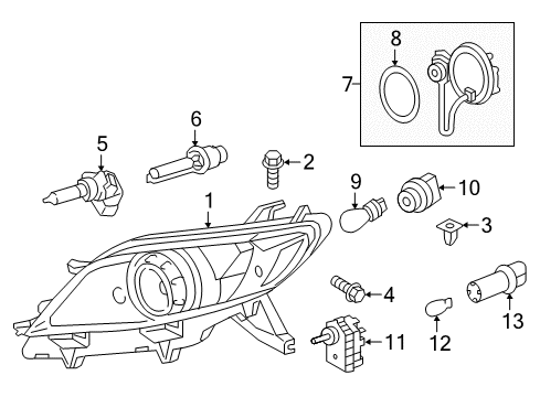 2016 Toyota Sienna Bulbs Diagram 2 - Thumbnail