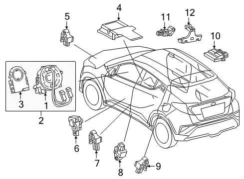 2022 Toyota C-HR Sensor Assembly, Air Bag Diagram for 89170-F4210