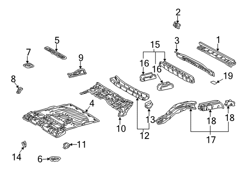 1996 Toyota RAV4 Rear Body Panel, Floor & Rails Diagram 2 - Thumbnail