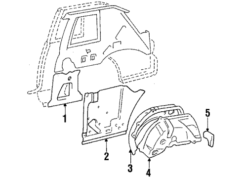 1985 Toyota Celica Quarter Panel - Inner Components Diagram 1 - Thumbnail