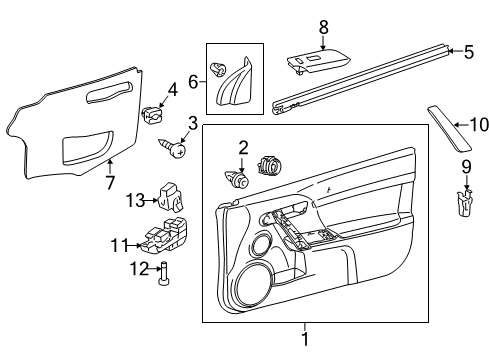 2011 Scion tC Panel, Front Door ARMRE Diagram for 74231-21100-B0