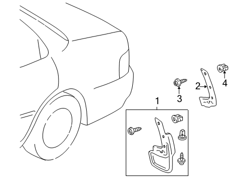 2001 Toyota Camry Moulding, Quarter, Outside RH Diagram for 75651-33050-A0