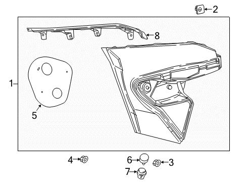 2020 Toyota C-HR Lens & Body, Rr Lamp Diagram for 81591-F4011