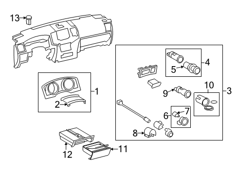 2014 Toyota Land Cruiser Retainer Sub-Assy, Front Ash Receptacle Diagram for 74104-60100