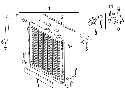 2021 Toyota Tundra Radiator & Components Diagram