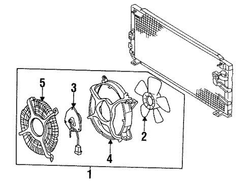 1994 Toyota Tercel Cooling System, Radiator, Water Pump, Cooling Fan Diagram 1 - Thumbnail