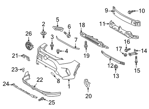 2023 Toyota RAV4 Bumper & Components - Front Diagram 2 - Thumbnail