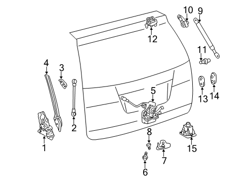 2017 Toyota Sienna Hinge Assy, Back Door, LH Diagram for 68810-0E020