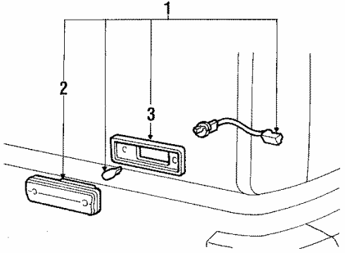 1984 Toyota Land Cruiser Gasket, Rear Side Marker Lamp Body, LH Diagram for 81754-91255