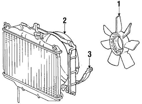 1985 Toyota Celica Cooling System, Radiator, Water Pump, Cooling Fan Diagram 2 - Thumbnail