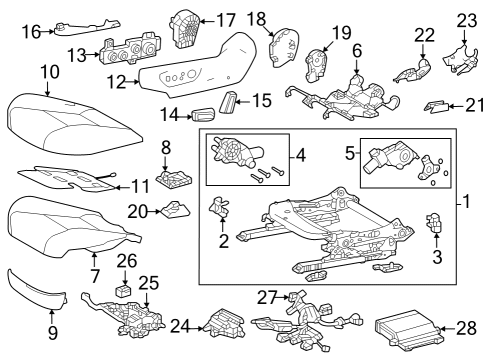 2023 Toyota Crown KNOB, POWER SEAT SWI Diagram for 84921-42010-C0