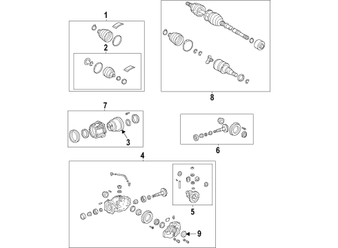 2021 Toyota Avalon Rear Axle, Axle Shafts & Joints, Differential, Drive Axles, Propeller Shaft Diagram