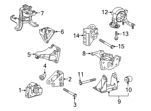 2018 Toyota Corolla iM Damper, Engine Mounting Diagram for 12351-26010