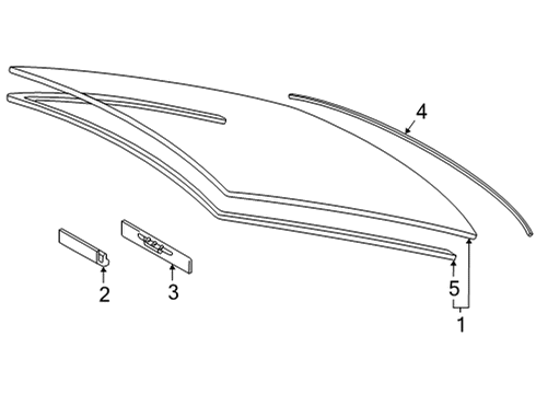 2019 Toyota Mirai Glass, Reveal Moldings Diagram 1 - Thumbnail