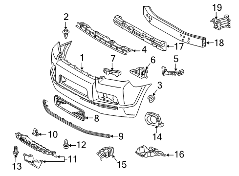 2012 Toyota 4Runner Front Bumper Diagram 1 - Thumbnail