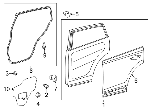 2018 Toyota RAV4 WEATHERSTRIP, Rear Door Diagram for 67871-0R030