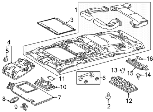 2022 Toyota Highlander Interior Trim - Roof Diagram 3 - Thumbnail