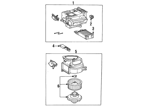 1993 Toyota MR2 Heater Core & Control Valve Diagram