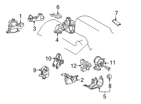 2012 Toyota RAV4 Engine & Trans Mounting Diagram 2 - Thumbnail