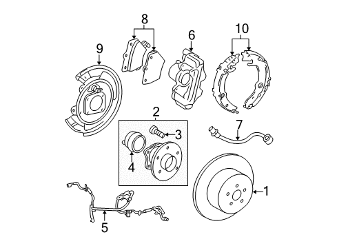 2005 Toyota Corolla Rear Brakes Diagram 1 - Thumbnail