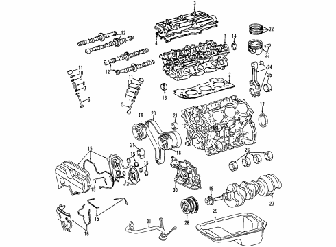 2002 Toyota Tundra Bearing, Connecting Rod Diagram for 13041-62030-01