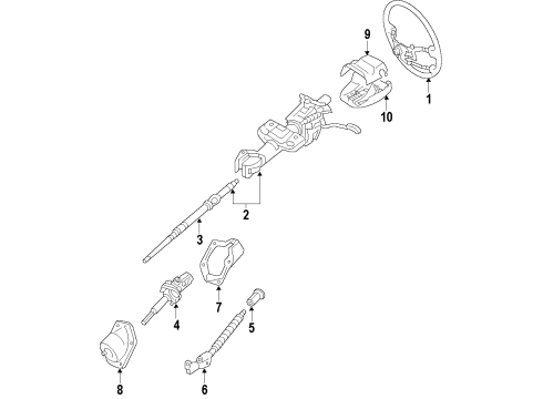 2008 Toyota Tacoma Wheel Assembly, Steering Diagram for 45100-04220-B0