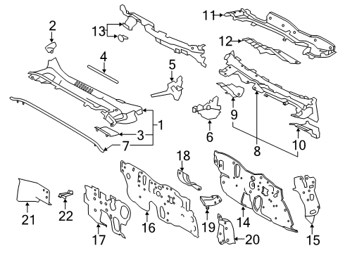 2023 Toyota Corolla Brace, Dash To Frame Diagram for 55137-02190